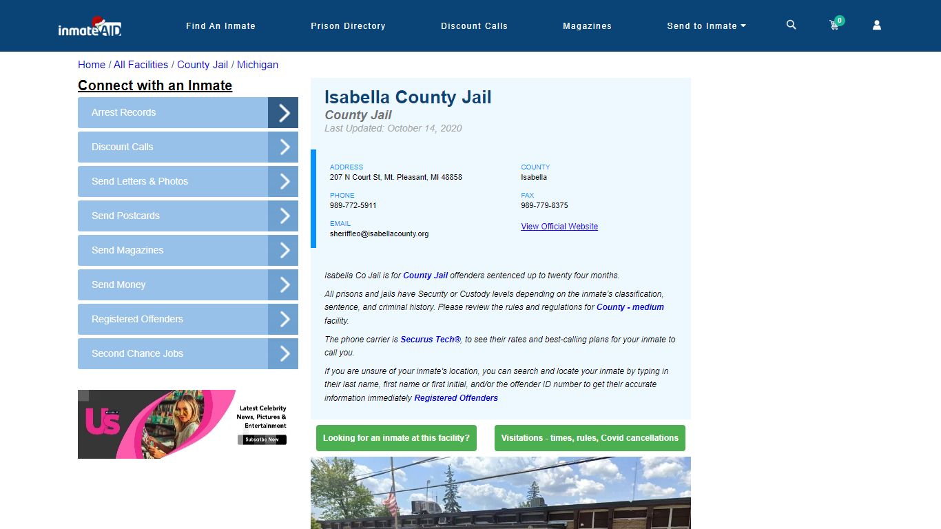 Isabella County Jail - Inmate Locator - Mt. Pleasant, MI